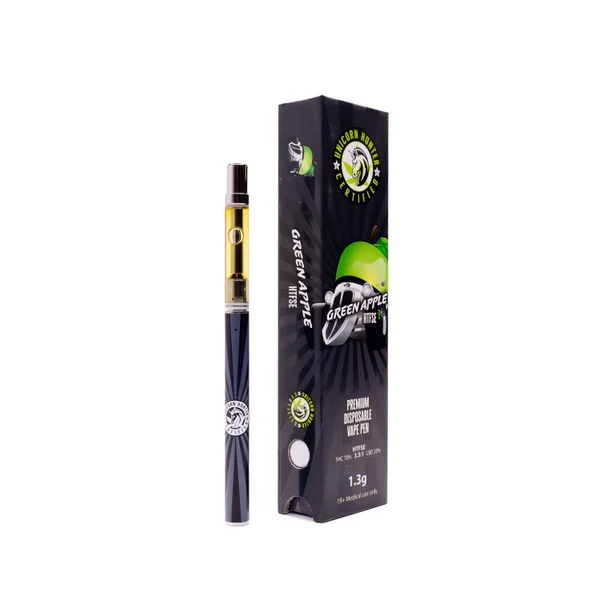 Unicorn Hunter Green Apple 1G disposable vape pen