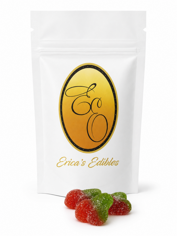 Erica's Edibles Sour Cherry Gummies 300MG THC cannabis edible package