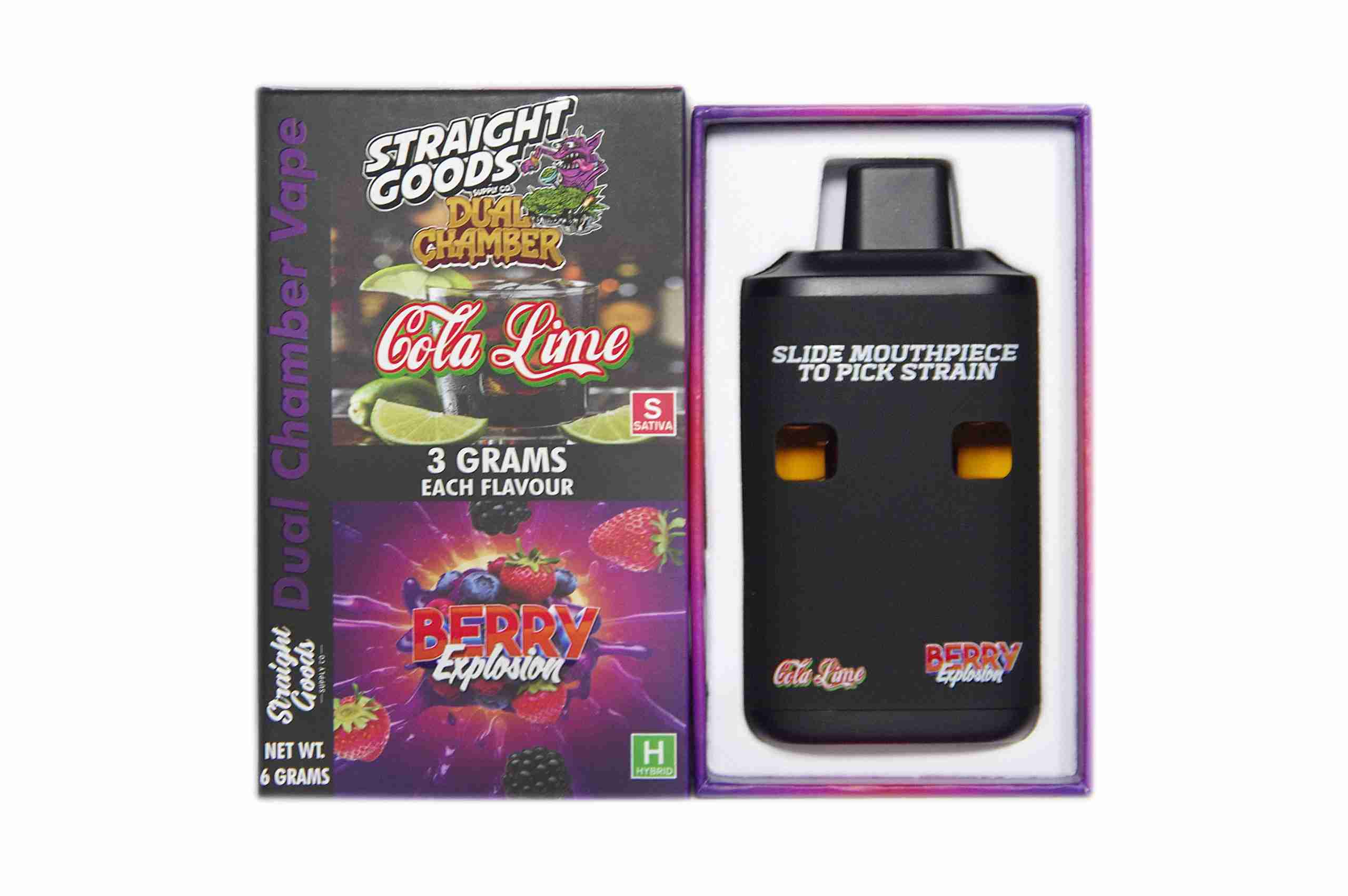 Straight Goods Supply Co. | Cola Lime + Berry Explosion | Duel Chamber 6G Vape