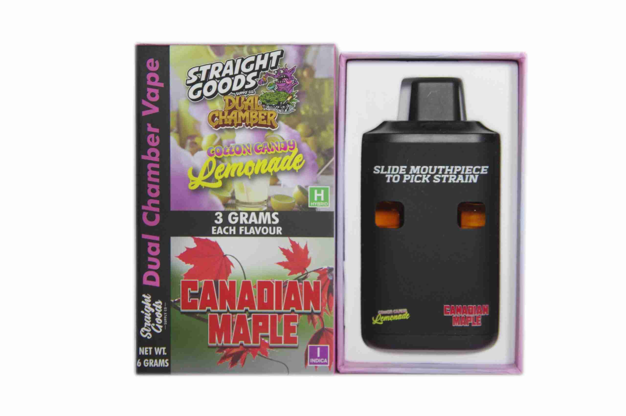 Straight Goods Supply Co. | Cotton Candy Lemonade + Canadian Maple | Duel Chamber 6G Vape
