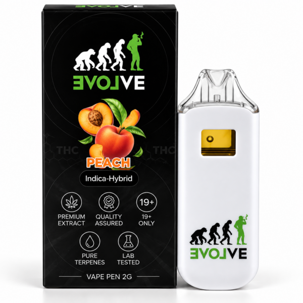 EVOLVE Peach Disposable Vape Pen 2G new-design packaging