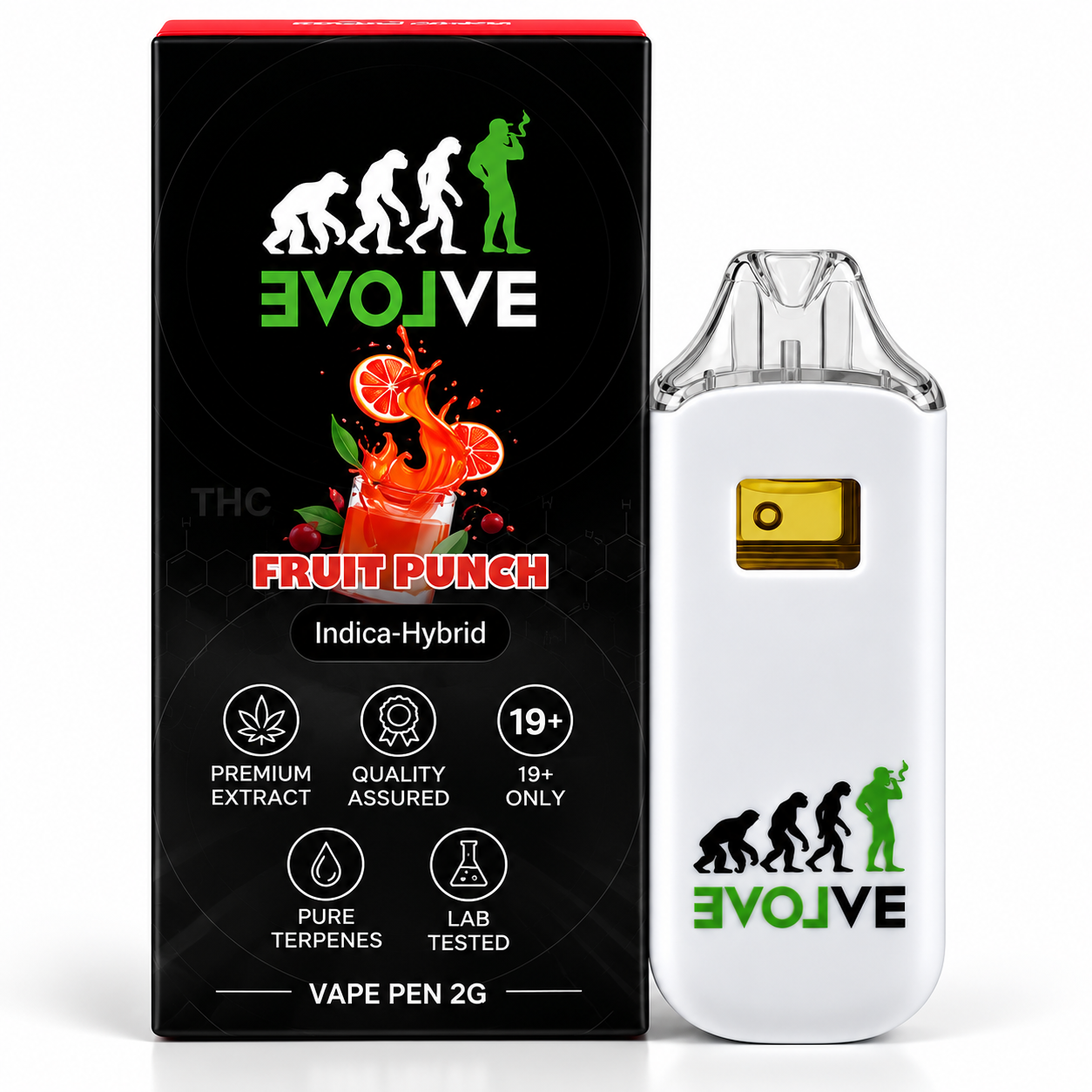 EVOLVE Fruit Punch Disposable Vape Pen 2G new-design packaging