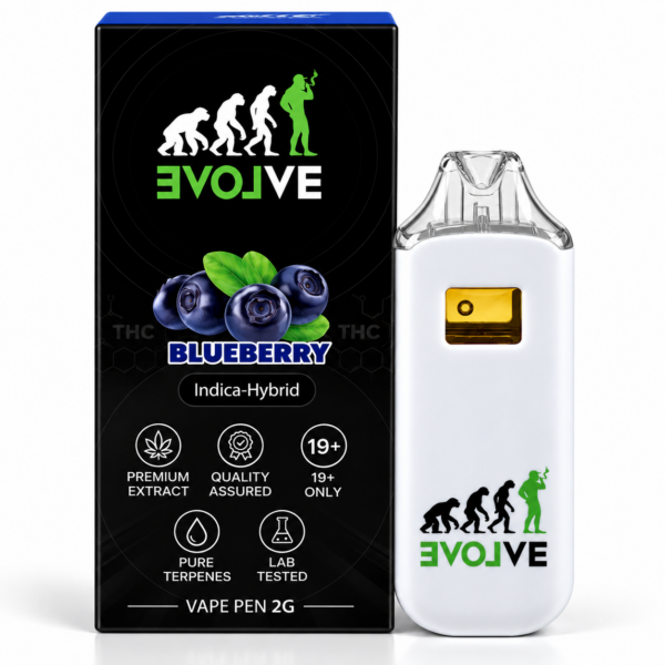 EVOLVE Blueberry Disposable Vape Pen 2G new-design packaging