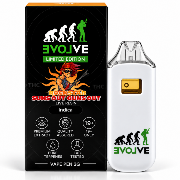 EVOLVE Suns Out Guns Out Disposable Vape Pen 2G new-design packaging