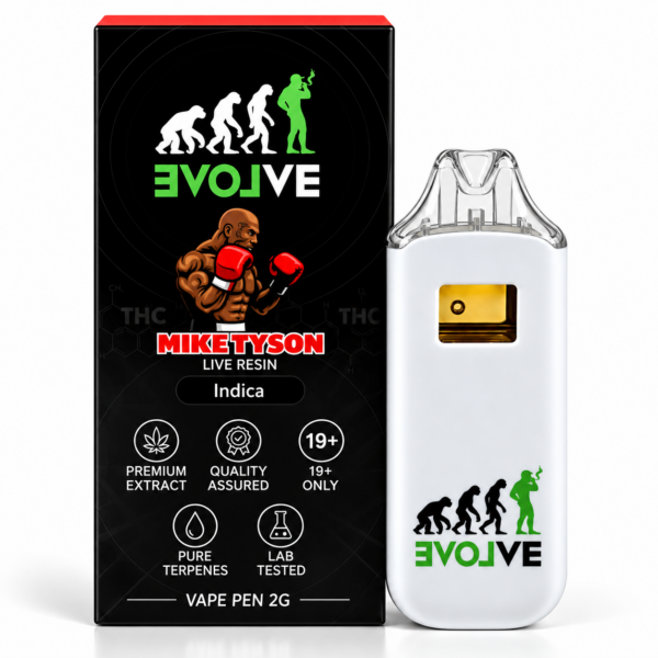 EVOLVE Mike Tyson Disposable Vape Pen 2G new-design packaging
