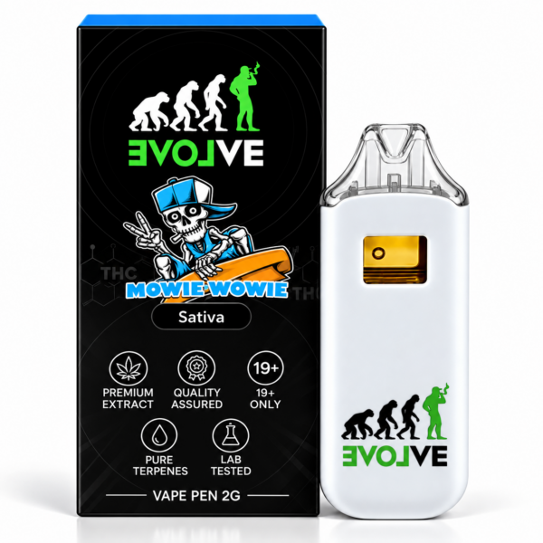 EVOLVE Mowie Wowie Disposable Vape Pen 2G new-design packaging
